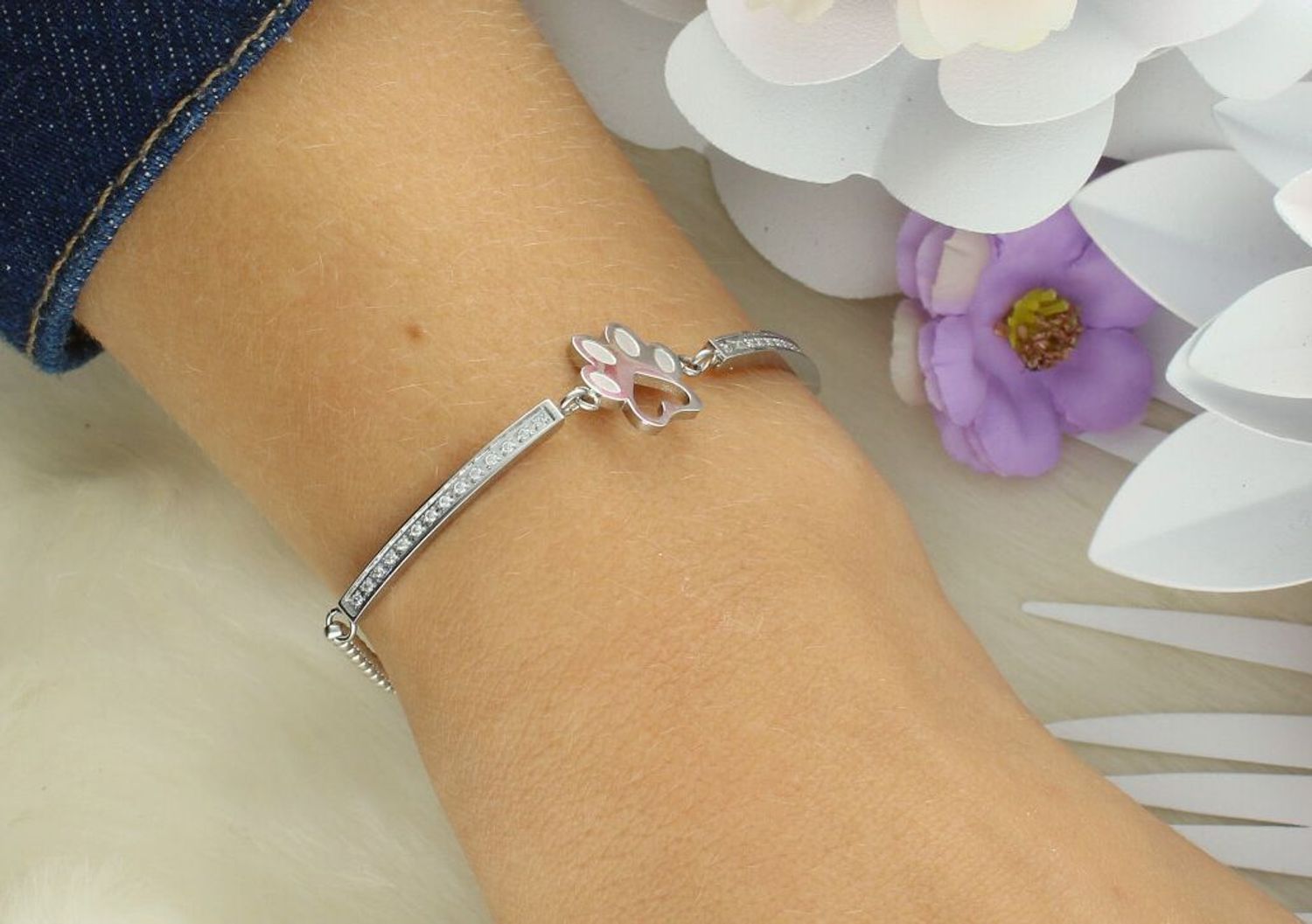 Bransoletka damska Nomination Italy Milleluci odcisk łapy srebrna 028016013.jpg